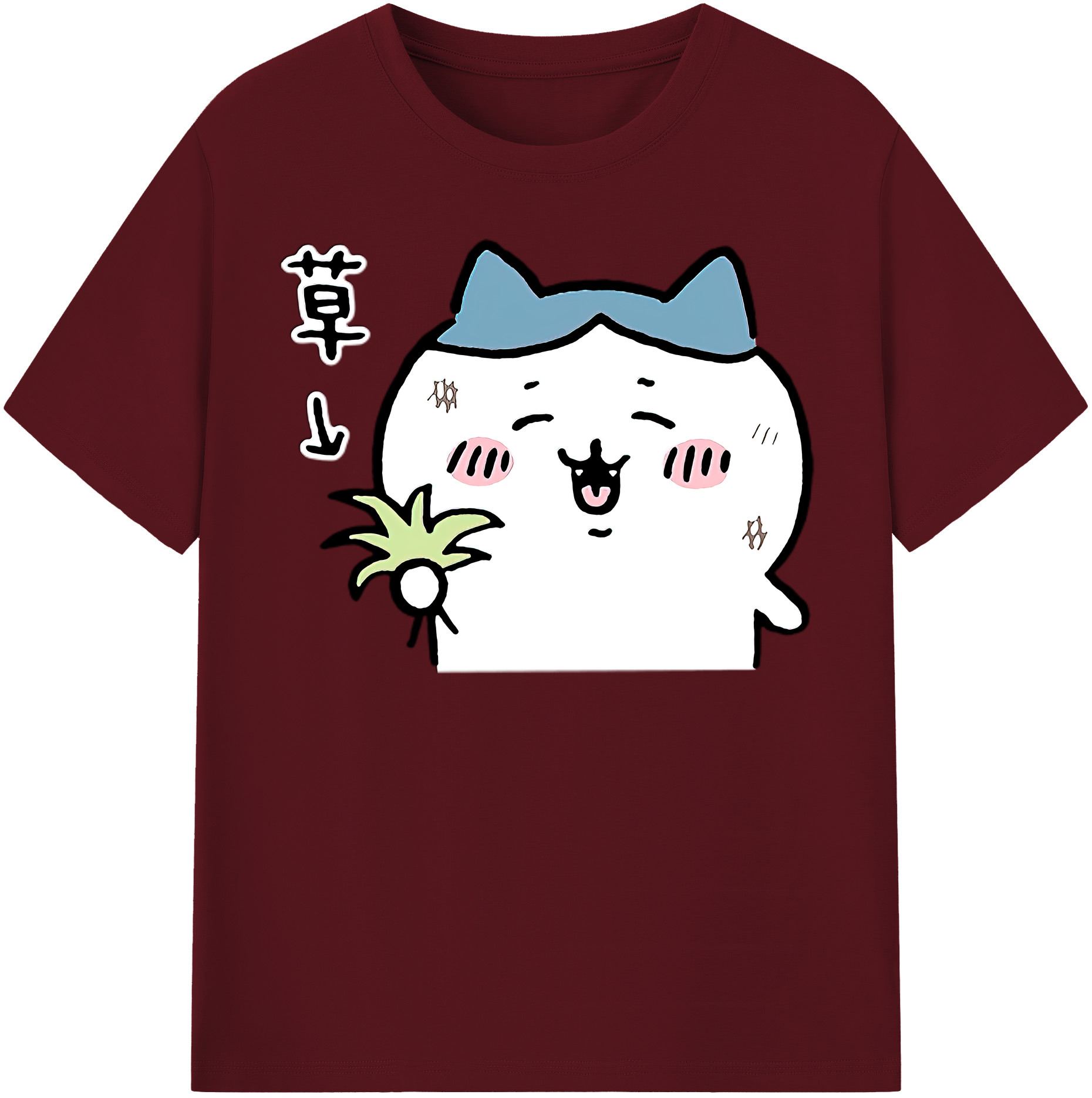 （画像用） ちいかわ ハチワレ Chii-kawa hachiware 綿100％半袖Tシャツ（フロントプリント）